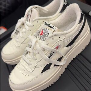 Reebok Classic White and Black Sneakers
